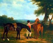 两匹猎狐马与一个马夫 - 雅克·劳伦特·阿加斯